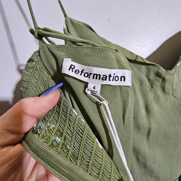 Reformation Green Floral Midi Dress - Picture 8 of 14